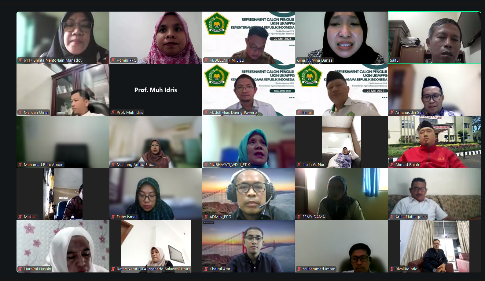 LPTK IAIN Manado Mantapkan Kesiapan Penguji UKIN Batch 2 dan 3 Melalui Refreshmen Daring