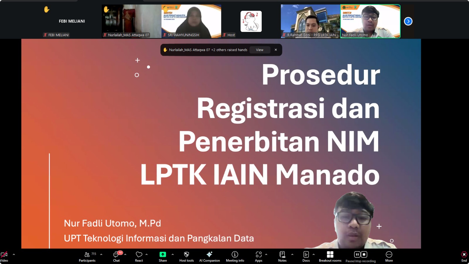 Sukseskan PPG Daljab 2025, LPTK IAIN Manado Gelar Bimtek Alur Pendaftaran Secara Online