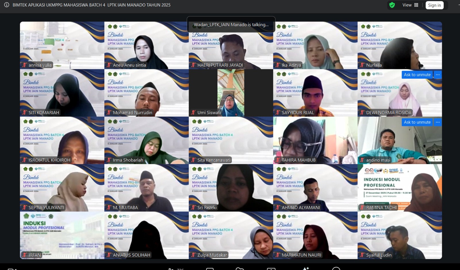 Persiapkan UKMPPG, LPTK IAIN Manado Bekali Mahasiswa PPG Daljab Batch 4 lewat Bimtek UP dan UKIN