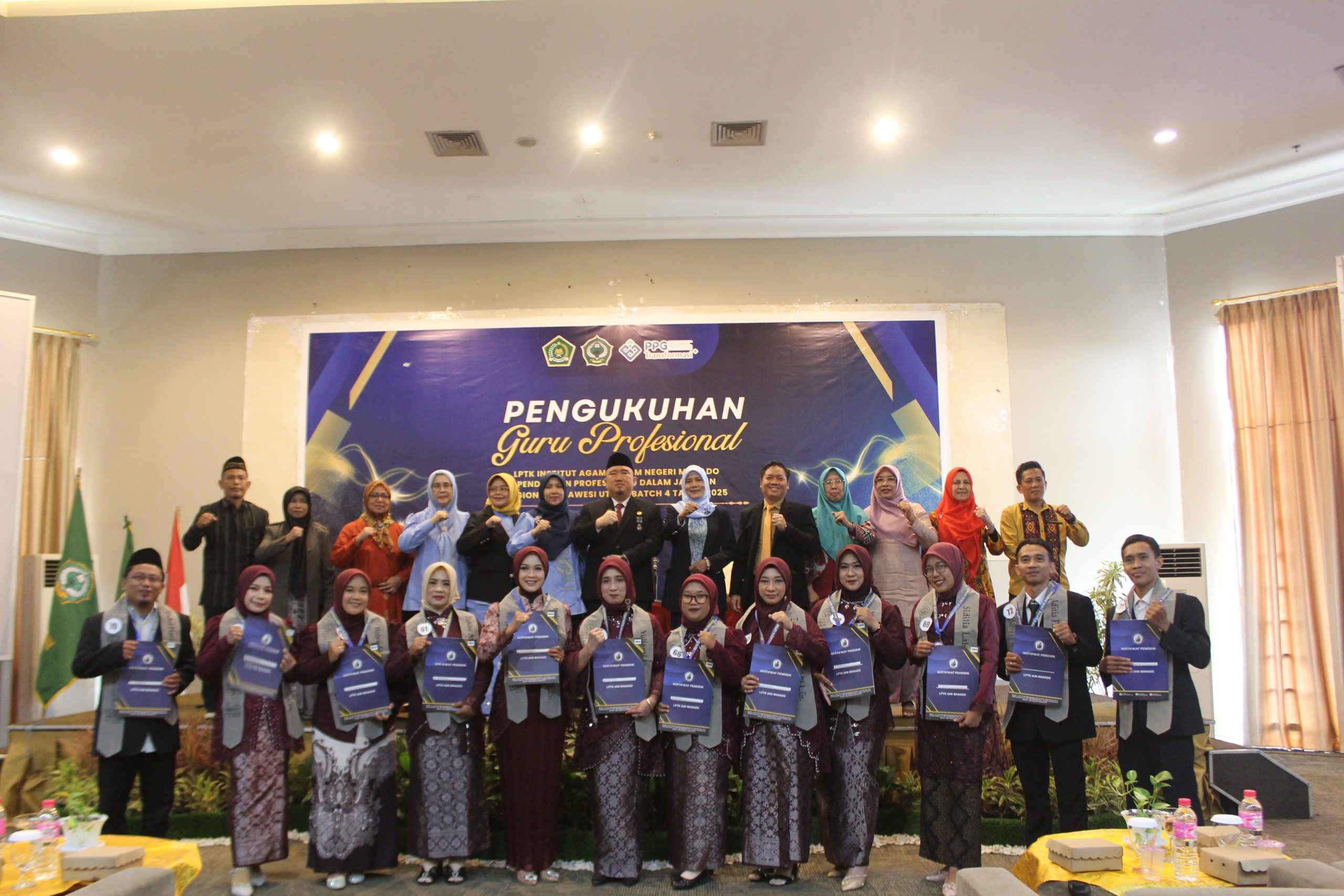 Pengukuhan Guru Profesional PPG IAIN Manado, Rektor: Guru Bukan Sekadar Transfer Ilmu